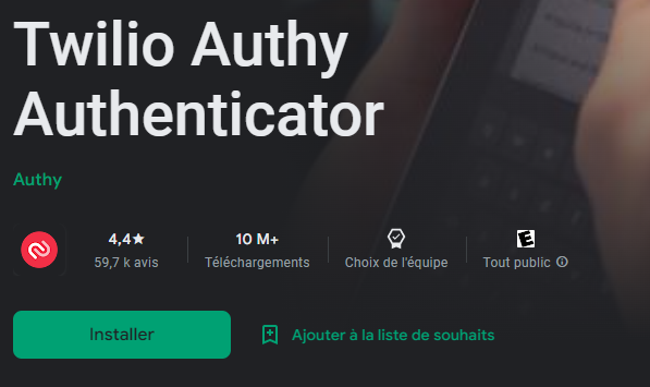 double authentification : authy